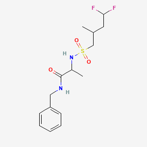 molecular formula C15H22F2N2O3S B7405330 N-benzyl-2-[(4,4-difluoro-2-methylbutyl)sulfonylamino]propanamide 