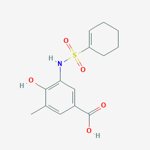molecular formula C14H17NO5S B7405429 3-(Cyclohexen-1-ylsulfonylamino)-4-hydroxy-5-methylbenzoic acid 