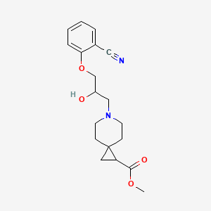 molecular formula C19H24N2O4 B7405432 Methyl 6-[3-(2-cyanophenoxy)-2-hydroxypropyl]-6-azaspiro[2.5]octane-2-carboxylate 