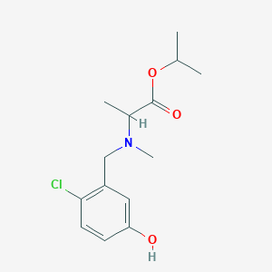molecular formula C14H20ClNO3 B7405444 Propan-2-yl 2-[(2-chloro-5-hydroxyphenyl)methyl-methylamino]propanoate 