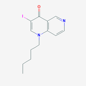 molecular formula C13H15IN2O B7405554 3-Iodo-1-pentyl-1,6-naphthyridin-4-one 