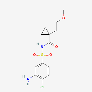 molecular formula C13H17ClN2O4S B7405564 N-(3-amino-4-chlorophenyl)sulfonyl-1-(2-methoxyethyl)cyclopropane-1-carboxamide 