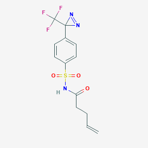 molecular formula C13H12F3N3O3S B7405759 N-[4-[3-(trifluoromethyl)diazirin-3-yl]phenyl]sulfonylpent-4-enamide 