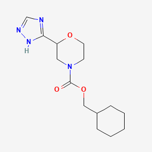 molecular formula C14H22N4O3 B7405814 cyclohexylmethyl 2-(1H-1,2,4-triazol-5-yl)morpholine-4-carboxylate 
