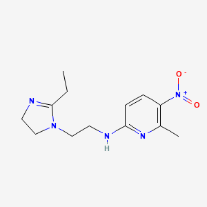 molecular formula C13H19N5O2 B7406025 N-[2-(2-ethyl-4,5-dihydroimidazol-1-yl)ethyl]-6-methyl-5-nitropyridin-2-amine 