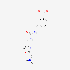 molecular formula C17H22N4O4 B7406170 Methyl 3-[[[2-[(dimethylamino)methyl]-1,3-oxazol-4-yl]methylcarbamoylamino]methyl]benzoate 