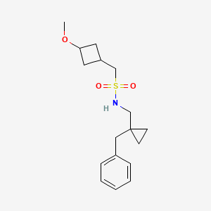 molecular formula C17H25NO3S B7406497 N-[(1-benzylcyclopropyl)methyl]-1-(3-methoxycyclobutyl)methanesulfonamide 