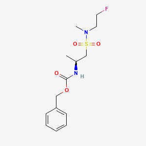 molecular formula C14H21FN2O4S B7406725 benzyl N-[(2S)-1-[2-fluoroethyl(methyl)sulfamoyl]propan-2-yl]carbamate 