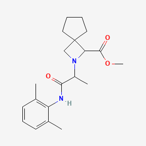 molecular formula C20H28N2O3 B7407252 Methyl 2-[1-(2,6-dimethylanilino)-1-oxopropan-2-yl]-2-azaspiro[3.4]octane-3-carboxylate 