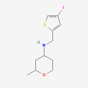 molecular formula C11H16INOS B7407444 N-[(4-iodothiophen-2-yl)methyl]-2-methyloxan-4-amine 