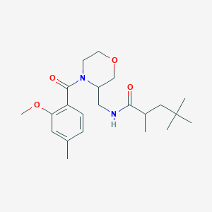 molecular formula C22H34N2O4 B7407688 N-[[4-(2-methoxy-4-methylbenzoyl)morpholin-3-yl]methyl]-2,4,4-trimethylpentanamide 