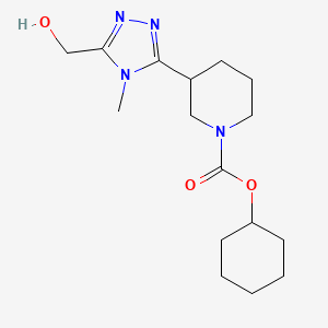 molecular formula C16H26N4O3 B7408162 Cyclohexyl 3-[5-(hydroxymethyl)-4-methyl-1,2,4-triazol-3-yl]piperidine-1-carboxylate 
