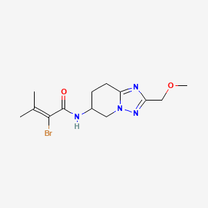 molecular formula C13H19BrN4O2 B7408335 2-bromo-N-[2-(methoxymethyl)-5,6,7,8-tetrahydro-[1,2,4]triazolo[1,5-a]pyridin-6-yl]-3-methylbut-2-enamide 