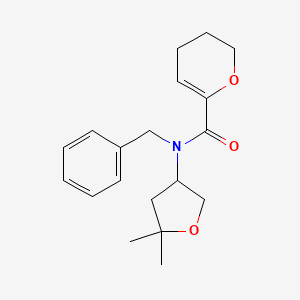 molecular formula C19H25NO3 B7410175 N-benzyl-N-(5,5-dimethyloxolan-3-yl)-3,4-dihydro-2H-pyran-6-carboxamide 