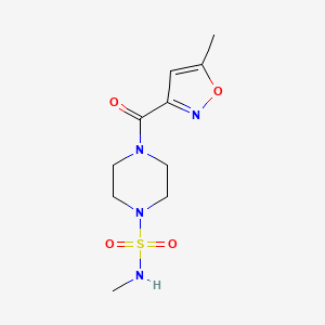 molecular formula C10H16N4O4S B7411145 N-methyl-4-(5-methyl-1,2-oxazole-3-carbonyl)piperazine-1-sulfonamide 