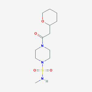 molecular formula C12H23N3O4S B7411147 N-methyl-4-[2-(oxan-2-yl)acetyl]piperazine-1-sulfonamide 