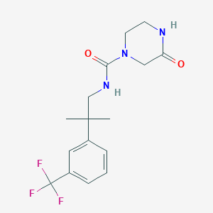 molecular formula C16H20F3N3O2 B7411427 N-[2-methyl-2-[3-(trifluoromethyl)phenyl]propyl]-3-oxopiperazine-1-carboxamide 