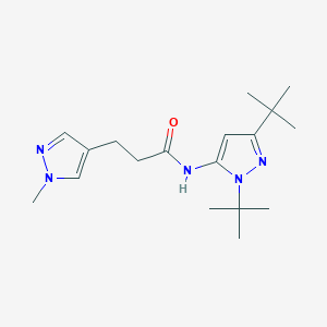 molecular formula C18H29N5O B7411631 N-(2,5-ditert-butylpyrazol-3-yl)-3-(1-methylpyrazol-4-yl)propanamide 