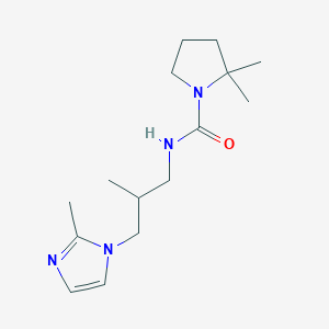 molecular formula C15H26N4O B7411983 2,2-dimethyl-N-[2-methyl-3-(2-methylimidazol-1-yl)propyl]pyrrolidine-1-carboxamide 