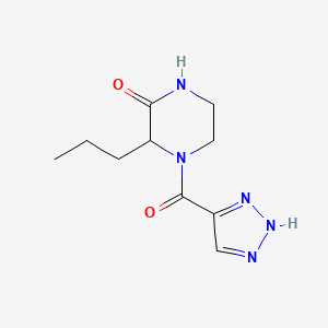 molecular formula C10H15N5O2 B7412031 3-propyl-4-(2H-triazole-4-carbonyl)piperazin-2-one 