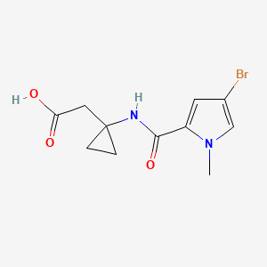 molecular formula C11H13BrN2O3 B7414813 2-[1-[(4-Bromo-1-methylpyrrole-2-carbonyl)amino]cyclopropyl]acetic acid 