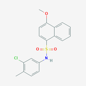 molecular formula C18H16ClNO3S B7415421 N-(3-chloro-4-methylphenyl)-4-methoxynaphthalene-1-sulfonamide 