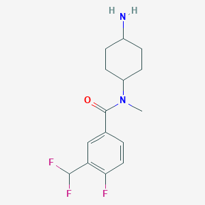 molecular formula C15H19F3N2O B7415751 N-(4-aminocyclohexyl)-3-(difluoromethyl)-4-fluoro-N-methylbenzamide 