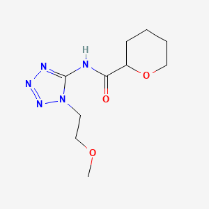 molecular formula C10H17N5O3 B7415937 N-[1-(2-methoxyethyl)tetrazol-5-yl]oxane-2-carboxamide 
