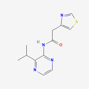 molecular formula C12H14N4OS B7416068 N-(3-propan-2-ylpyrazin-2-yl)-2-(1,3-thiazol-4-yl)acetamide 