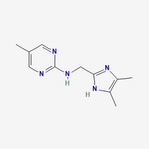 molecular formula C11H15N5 B7416201 N-[(4,5-dimethyl-1H-imidazol-2-yl)methyl]-5-methylpyrimidin-2-amine 