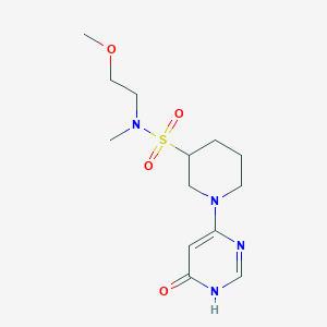 molecular formula C13H22N4O4S B7416559 N-(2-methoxyethyl)-N-methyl-1-(6-oxo-1H-pyrimidin-4-yl)piperidine-3-sulfonamide 