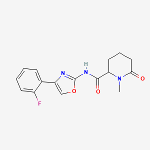 molecular formula C16H16FN3O3 B7416742 N-[4-(2-fluorophenyl)-1,3-oxazol-2-yl]-1-methyl-6-oxopiperidine-2-carboxamide 