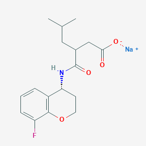 molecular formula C17H21FNNaO4 B7416986 sodium;3-[[(4R)-8-fluoro-3,4-dihydro-2H-chromen-4-yl]carbamoyl]-5-methylhexanoate 