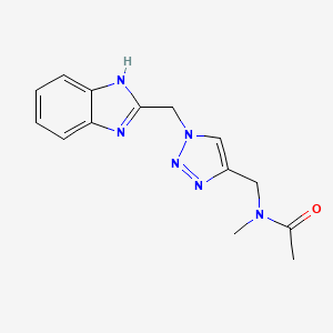 molecular formula C14H16N6O B7417055 N-[[1-(1H-benzimidazol-2-ylmethyl)triazol-4-yl]methyl]-N-methylacetamide 