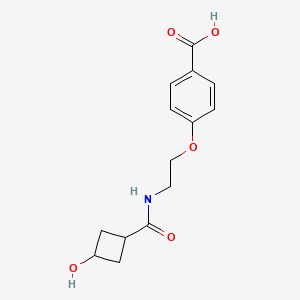 molecular formula C14H17NO5 B7417397 4-[2-[(3-Hydroxycyclobutanecarbonyl)amino]ethoxy]benzoic acid 