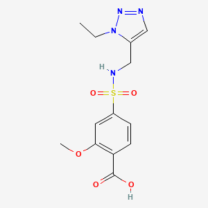 molecular formula C13H16N4O5S B7417769 4-[(3-Ethyltriazol-4-yl)methylsulfamoyl]-2-methoxybenzoic acid 