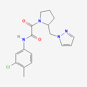 molecular formula C17H19ClN4O2 B7419948 N-(3-chloro-4-methylphenyl)-2-oxo-2-[2-(pyrazol-1-ylmethyl)pyrrolidin-1-yl]acetamide 