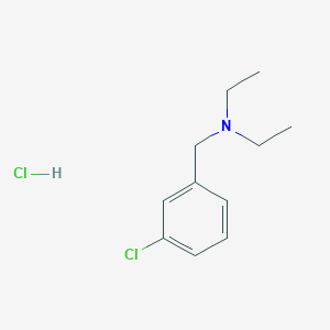 molecular formula C11H17Cl2N B7420011 N-[(3-chlorophenyl)methyl]-N-ethylethanamine;hydrochloride 