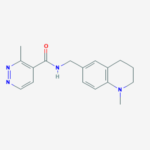 molecular formula C17H20N4O B7420289 3-methyl-N-[(1-methyl-3,4-dihydro-2H-quinolin-6-yl)methyl]pyridazine-4-carboxamide 