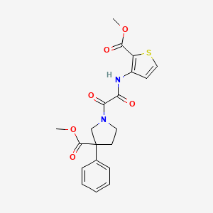 molecular formula C20H20N2O6S B7421477 Methyl 1-[2-[(2-methoxycarbonylthiophen-3-yl)amino]-2-oxoacetyl]-3-phenylpyrrolidine-3-carboxylate 