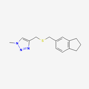 molecular formula C14H17N3S B7421602 4-(2,3-dihydro-1H-inden-5-ylmethylsulfanylmethyl)-1-methyltriazole 