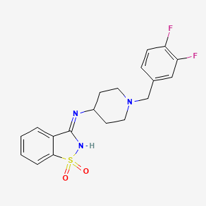 molecular formula C19H19F2N3O2S B7421603 N-[1-[(3,4-difluorophenyl)methyl]piperidin-4-yl]-1,1-dioxo-1,2-benzothiazol-3-imine 