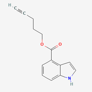molecular formula C14H13NO2 B7422271 pent-4-ynyl 1H-indole-4-carboxylate 