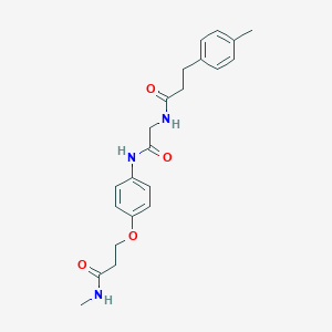 molecular formula C22H27N3O4 B7422611 N-[2-[4-[3-(methylamino)-3-oxopropoxy]anilino]-2-oxoethyl]-3-(4-methylphenyl)propanamide 