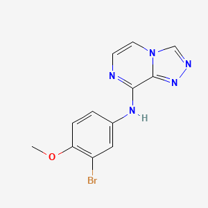 molecular formula C12H10BrN5O B7422717 N-(3-bromo-4-methoxyphenyl)-[1,2,4]triazolo[4,3-a]pyrazin-8-amine 