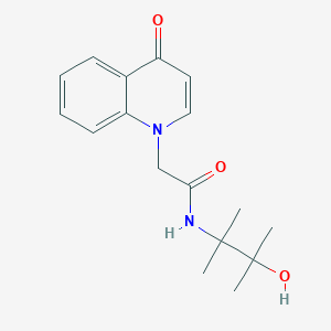 molecular formula C17H22N2O3 B7422815 N-(3-hydroxy-2,3-dimethylbutan-2-yl)-2-(4-oxoquinolin-1-yl)acetamide 