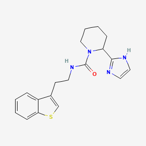 molecular formula C19H22N4OS B7423010 N-[2-(1-benzothiophen-3-yl)ethyl]-2-(1H-imidazol-2-yl)piperidine-1-carboxamide 