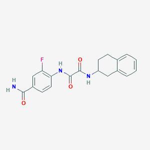 molecular formula C19H18FN3O3 B7423115 N'-(4-carbamoyl-2-fluorophenyl)-N-(1,2,3,4-tetrahydronaphthalen-2-yl)oxamide 