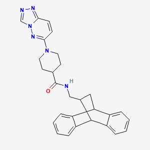 molecular formula C28H28N6O B7423393 N-(15-tetracyclo[6.6.2.02,7.09,14]hexadeca-2,4,6,9,11,13-hexaenylmethyl)-1-([1,2,4]triazolo[4,3-b]pyridazin-6-yl)piperidine-4-carboxamide 