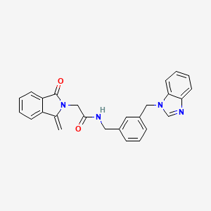 molecular formula C26H22N4O2 B7423674 N-[[3-(benzimidazol-1-ylmethyl)phenyl]methyl]-2-(1-methylidene-3-oxoisoindol-2-yl)acetamide 